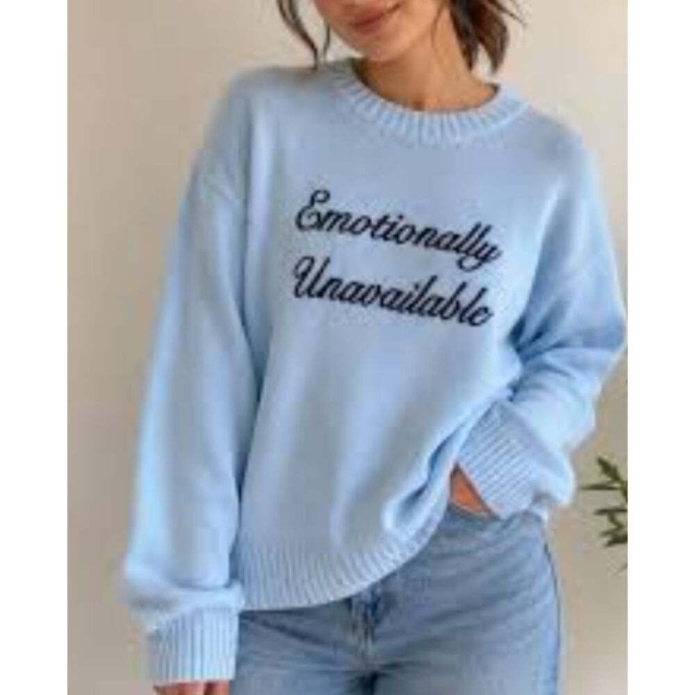 Wild Fable  "Emotionally Unavailable" high-end streetwear long sleeve sweater